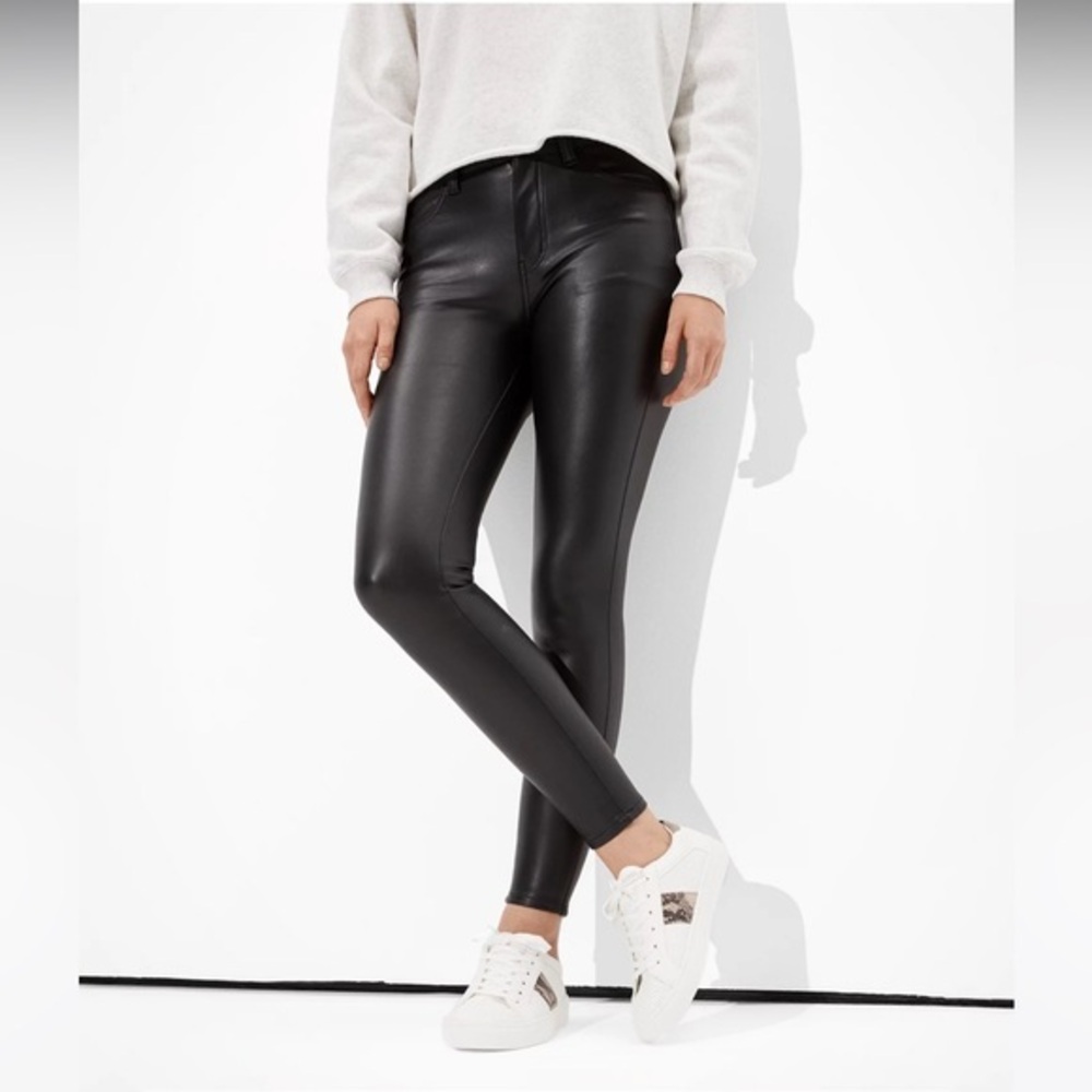 American Eagle Outfitters Black Faux Leather Pants